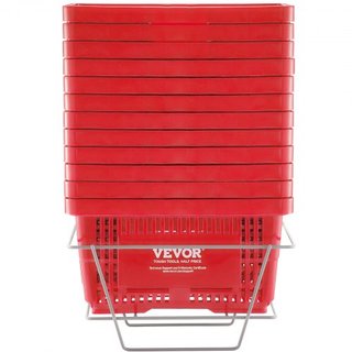 Cesta de Compras, Juego de 12, Cesta de Plástico Duradera de 24L con Asa y Soporte, Cesta Portátil para Tienda de 16.73 x 11.61 x 8.86 pulgadas Usada en Tiendas Minoristas Supermercados Compras de...