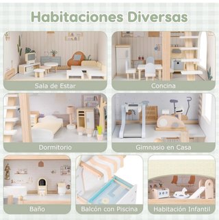 Casita de muñecas de madera