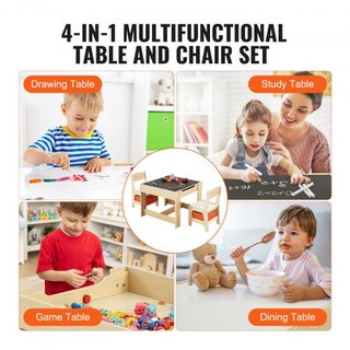 Conjunto de Mesa y Sillas para Niños, Mesa de Actividades de Madera con Espacio de Almacenamiento y Cajas, Mesa de Juego para Niños Pequeños para Arte, Manualidades, Lectura, Aprendizaje