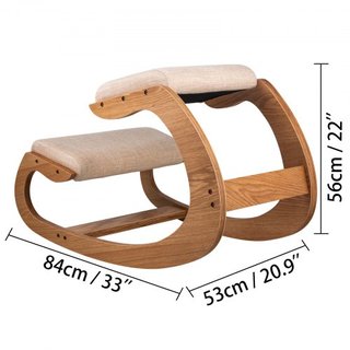 Silla de Rodillas Ergonómica con Capacidad de Carga de 99.8 kg Silla de Escritorio en Postura de Rodillas con Cojín para las Caderas Silla Ergonómica de Rodillas para Oficina en Casa Buena Postura...