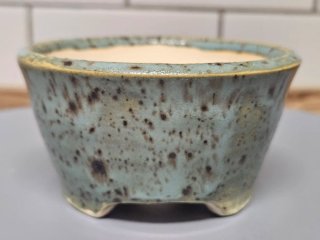 Maceta cerámica kusamono bonsai azul beige