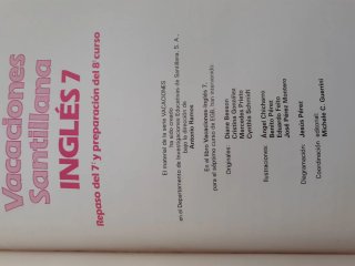 Inglés 7° Repaso del 7°: Preparación del 8° Curso