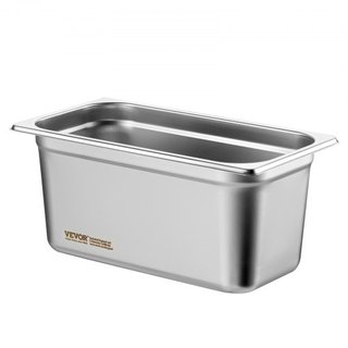 8 Paquete de Sartenes de Hotel, Sartén de Vapor Anti-Jam de Tamaño 1/3 con Tapa, Sartén de Mesa de Acero Inoxidable de 0.8 mm de Grosor, Sartén de Mesa Comercial de 6 Pulgadas de Profundidad, Sart...