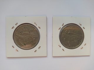 2 MONEDAS 50 PESETAS 1957 *60