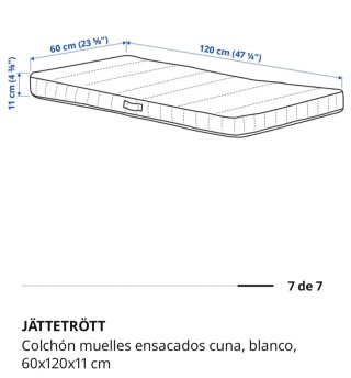 Cuna SUNDVIK con colchón JÄTTETRÖTT y edredón