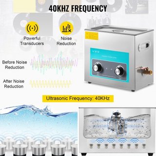 Limpiador ultrasónico de 6.5L Limpiador de joyas con calentador y temporizador para limpieza de joyas Control de perilla Gafas Anillos Dentaduras Instrumentos musicales