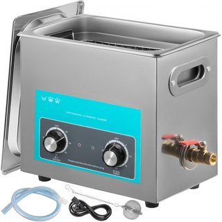 Limpiador ultrasónico de 6.5L Limpiador de joyas con calentador y temporizador para limpieza de joyas Control de perilla Gafas Anillos Dentaduras Instrumentos musicales