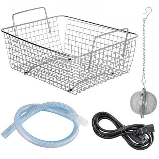 Limpiador ultrasónico de 6.5L Limpiador de joyas con calentador y temporizador para limpieza de joyas Control de perilla Gafas Anillos Dentaduras Instrumentos musicales