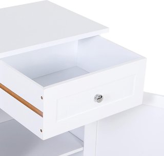 Mueble Armario 2 Cajones, Mueble de Baño Diseño Antivuelco de Baño en MDF, 43X34X77 Cm, Blanco