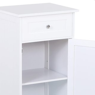 Mueble Armario 2 Cajones, Mueble de Baño Diseño Antivuelco de Baño en MDF, 43X34X77 Cm, Blanco