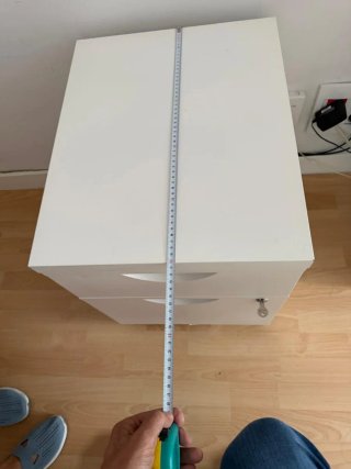 Mueble cajonera 2 cajones metal blanco con llaves