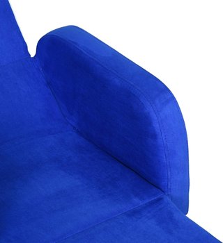 Poltrona Letto 2 in 1 per Camera Infantile con Imbottitura e Rivestimento in Flanella Blu, Max. 65 Kg, 47X45X38Cm