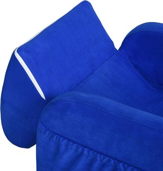 Poltrona Letto 2 in 1 per Camera Infantile con Imbottitura e Rivestimento in Flanella Blu, Max. 65 Kg, 47X45X38Cm