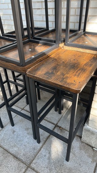Banqueta alta madera y aluminio