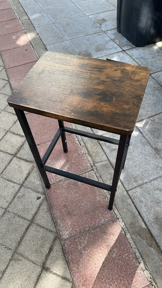 Banqueta alta madera y aluminio