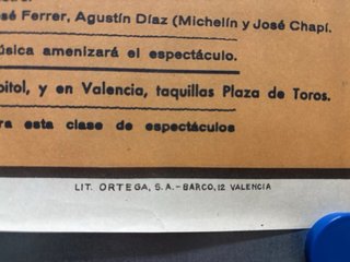 Cartel Toros Benidorm Inauguración 1962