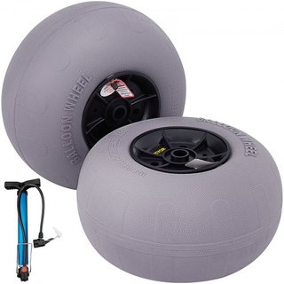 Ruedas de Playa Inflables, Neumáticos de Arena de Reemplazo de 33 cm, Neumáticos de TPU para Carro de Kayak, Carro de Canoa y Buggy con Bomba de Aire Gratis, Paquete de 2