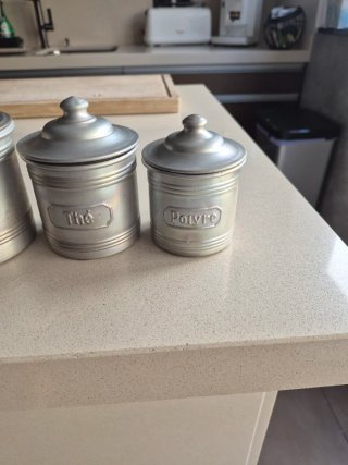 Lote 6 tarros aluminio o peltel cocina