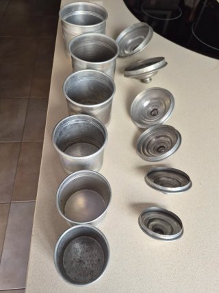 Lote 6 tarros aluminio o peltel cocina