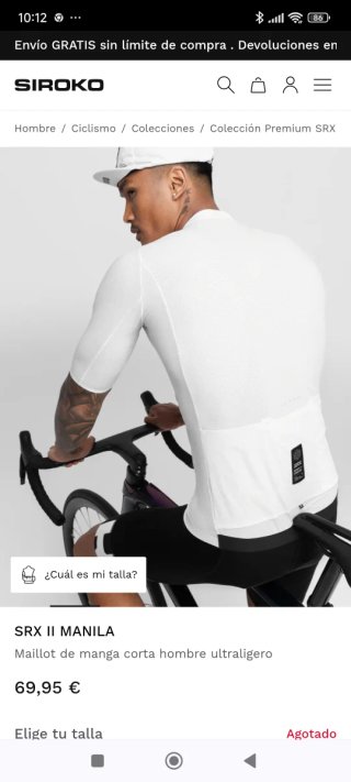 Maillot Siroko SRX II Manila Talla M