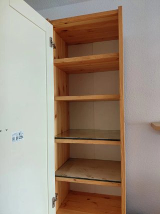 Mueble de salón madera y cristal