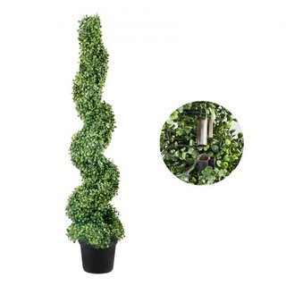 Árboles Topiarios Artificiales de Buxo, 121.9 cm de Altura (2 Piezas) Planta Topiaria Falsa para Exterior, Planta Falsa Verde Todo el Año con Hojas Reemplazables para Decoración Interior/Exterior/...