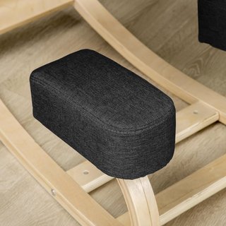 Silla Ergonómica Con Inclinación en Madera de Abeto, Silla Postural Con Cojín de Espuma y Poliéster para Casa y Oficina, Negro