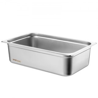 6 Paquete de Sartenes de Hotel, Sartén de Vapor de Tamaño Completo Anti-Jam, Sartén de Mesa de Restaurante de Acero Inoxidable de 0.8 mm de Grosor, Sartén de Mesa Comercial de 6 Pulgadas de Profun...