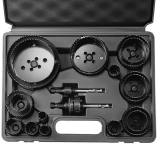 Kit de Sierras de Corona, 18 Piezas de Cuchillas de Sierra, 6 Brocas, 1 Llave Hexagonal, Juego de Sierras de Corona de Bimetal M42 con Estuche de Transporte, Tamaño de Uso General de 1.9cm a 11.4c...
