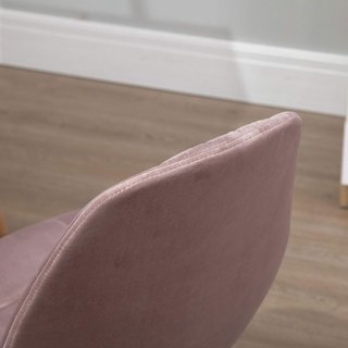 Silla de Oficina Giratoria, Diseño Ergonómico y Regulable Sin Brazos, Rosa, 59X59X81-91Cm