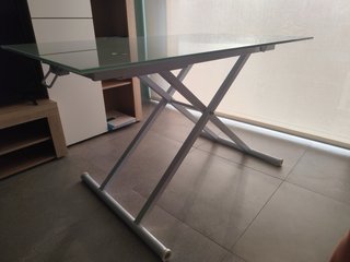 Mesa de cristal plegable