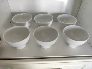 6 cuencos de porcelana blancos