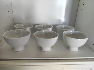 6 cuencos de porcelana blancos