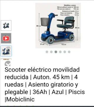 PISCI Scooter Eléctrico Azul y Gris