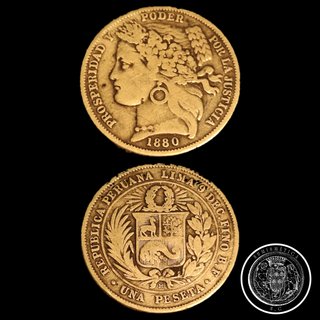 1 peseta 1880 de la republica peruana de plata