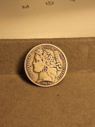 1 peseta 1880 de la republica peruana de plata