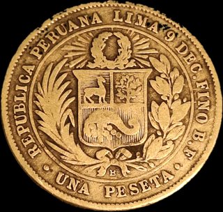 1 peseta 1880 de la republica peruana de plata