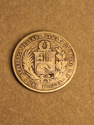 1 peseta 1880 de la republica peruana de plata