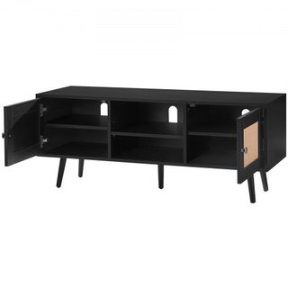 Soporte de TV de Rattan, Gabinete Boho para TV de 55 pulgadas, Soporte de TV de estilo moderno de mediados de siglo, Consola de TV de Rattan con estantes ajustables para sala de estar, sala de med...