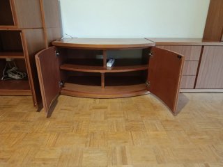 Mueble de salón modular madera y cristal