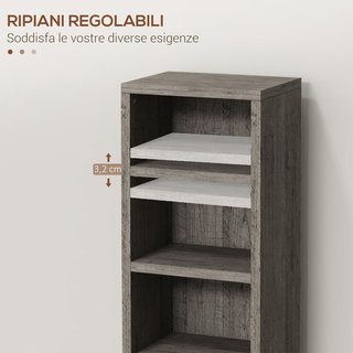 Estante para CD DVD Set de 2 Piezas con 12 Estantes, Librería de Columna para 204 CD en Madera para Sala de Estar, Salón, Estudio y Oficina, 21X22.5X88.5 Cm, Gris Oscuro