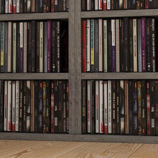 Estante para CD DVD Set de 2 Piezas con 12 Estantes, Librería de Columna para 204 CD en Madera para Sala de Estar, Salón, Estudio y Oficina, 21X22.5X88.5 Cm, Gris Oscuro