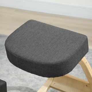 Silla Ergonómica Con Reposapiés Y Movimiento De Balanceo, Silla Postural Acolchada Moderna De Madera De Abeto Y Poliéster, 51X69X58 Cm, Gris