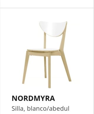 Silla NORDMYRA Ikea blanco/abedul