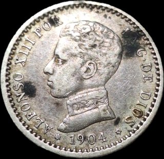 Moneda 50 céntimos Alfonso XIII 1904