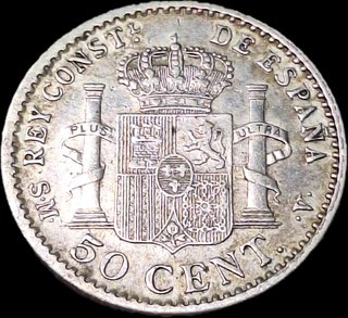Moneda 50 céntimos Alfonso XIII 1904