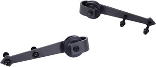 Kit de Puerta Corredera de 200CM/6.6FT en Acero al Carbono, Riel para Puerta Corredera Individual con Ruedas Estilo Rústico, Marrón