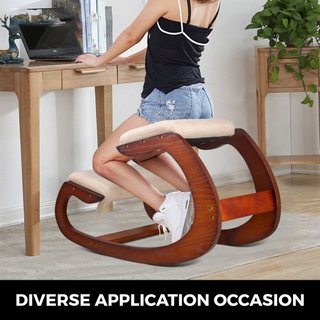 Silla de Rodillas Ergonómica con Capacidad de Carga de 99.8 kg Silla de Escritorio en Postura de Rodillas con Cojín para las Caderas Silla Ergonómica de Rodillas para Oficina en Casa Buena Postura...