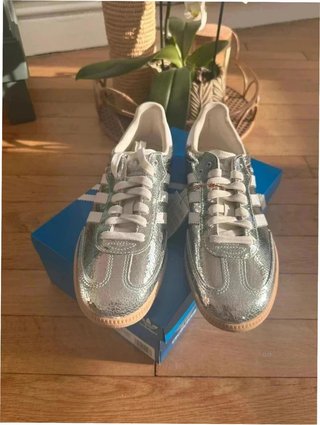 Adidas Samba OG Plata Metálico Cuero 39