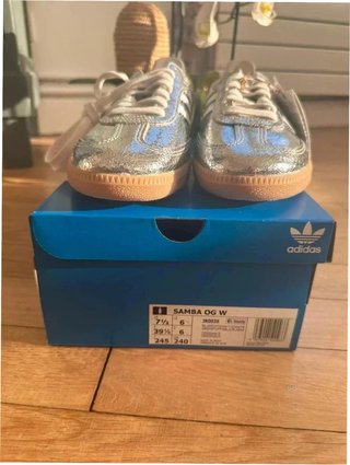 Adidas Samba OG Plata Metálico Cuero 39